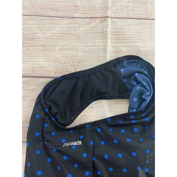 Speedo Women's Blue Polka Dot One Piece Swim Suit - 10 - Picture 12 of 12